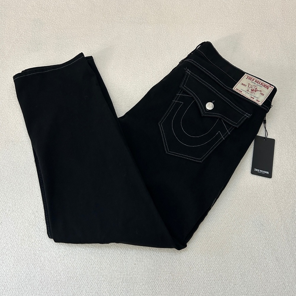 True Religion Ricky Flap SN Relaxed Straight Jeans Black 40x32